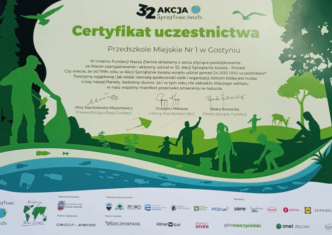 Nasze przedszkole z certyfikatem Fundacji Nasza Ziemia